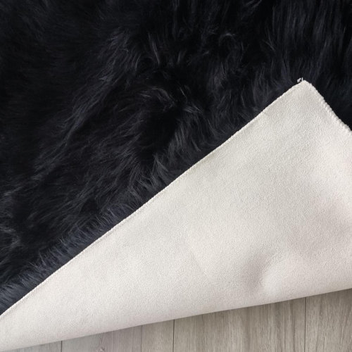 Everly Quinn Jeremial Handmade Faux Sheepskin Black Rug & Reviews Wayfair